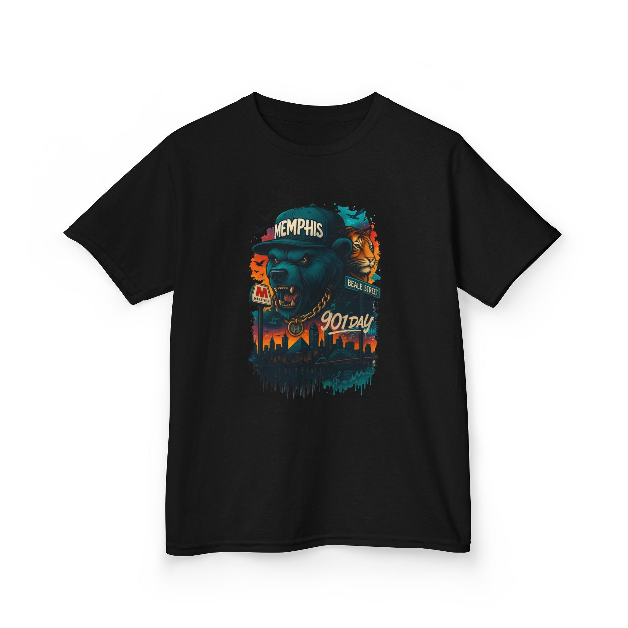 Kids Tee — Memphis Guitar Skyline Graphic ("Memphis 901")