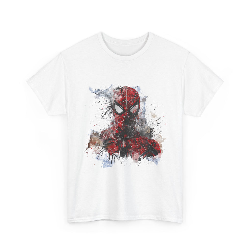 Spider-Man Mask T-Shirt — Watercolor Comic Hero Graphic Tee