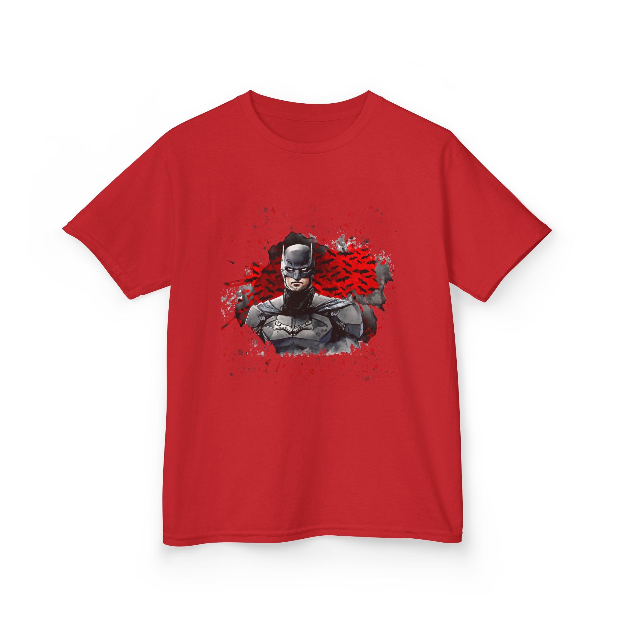 Batman Graphic T-Shirt — Dark Knight Bust with Red Splatter Art