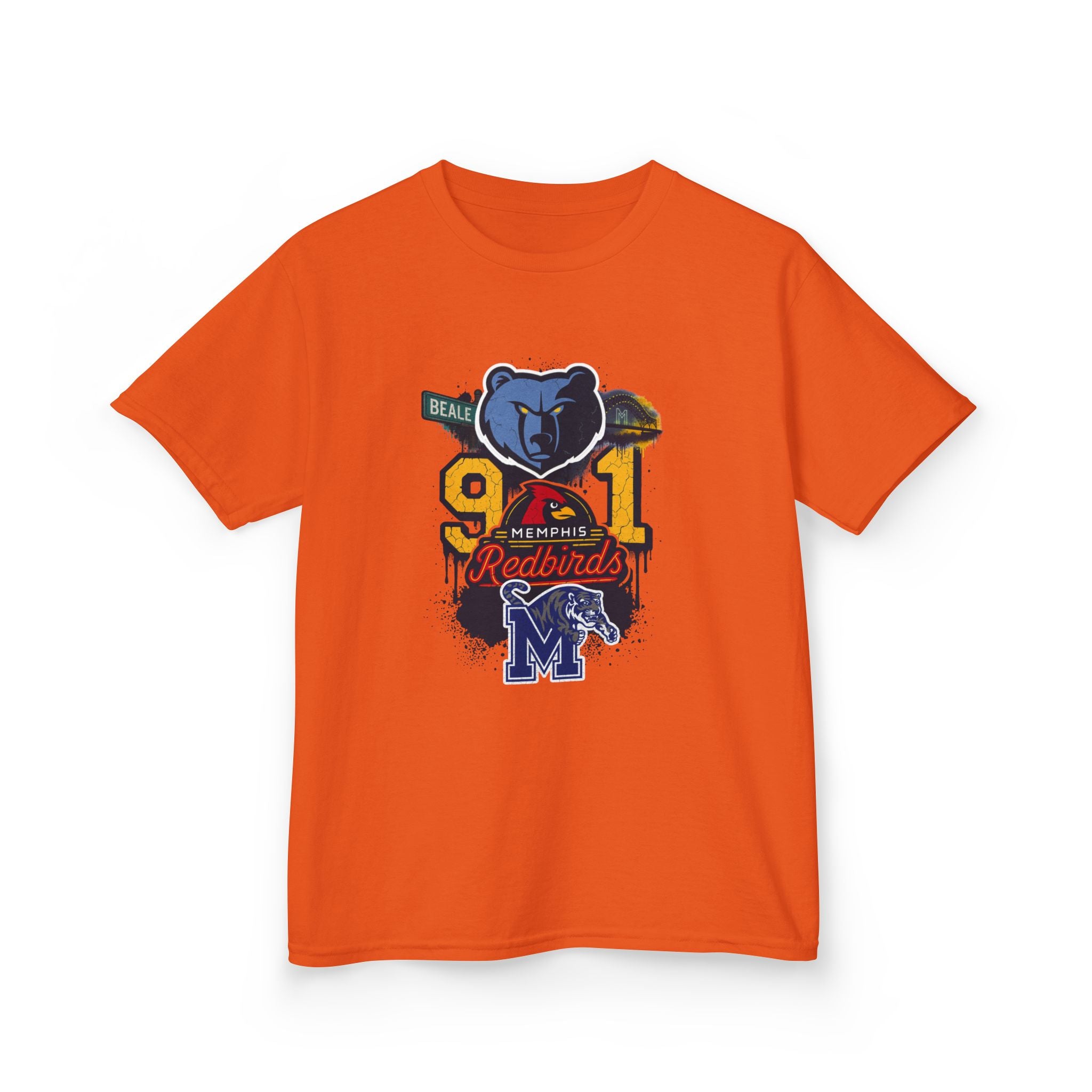 Kids Sports Mascot Tee — '901 Redbirds & M Logo Graphic