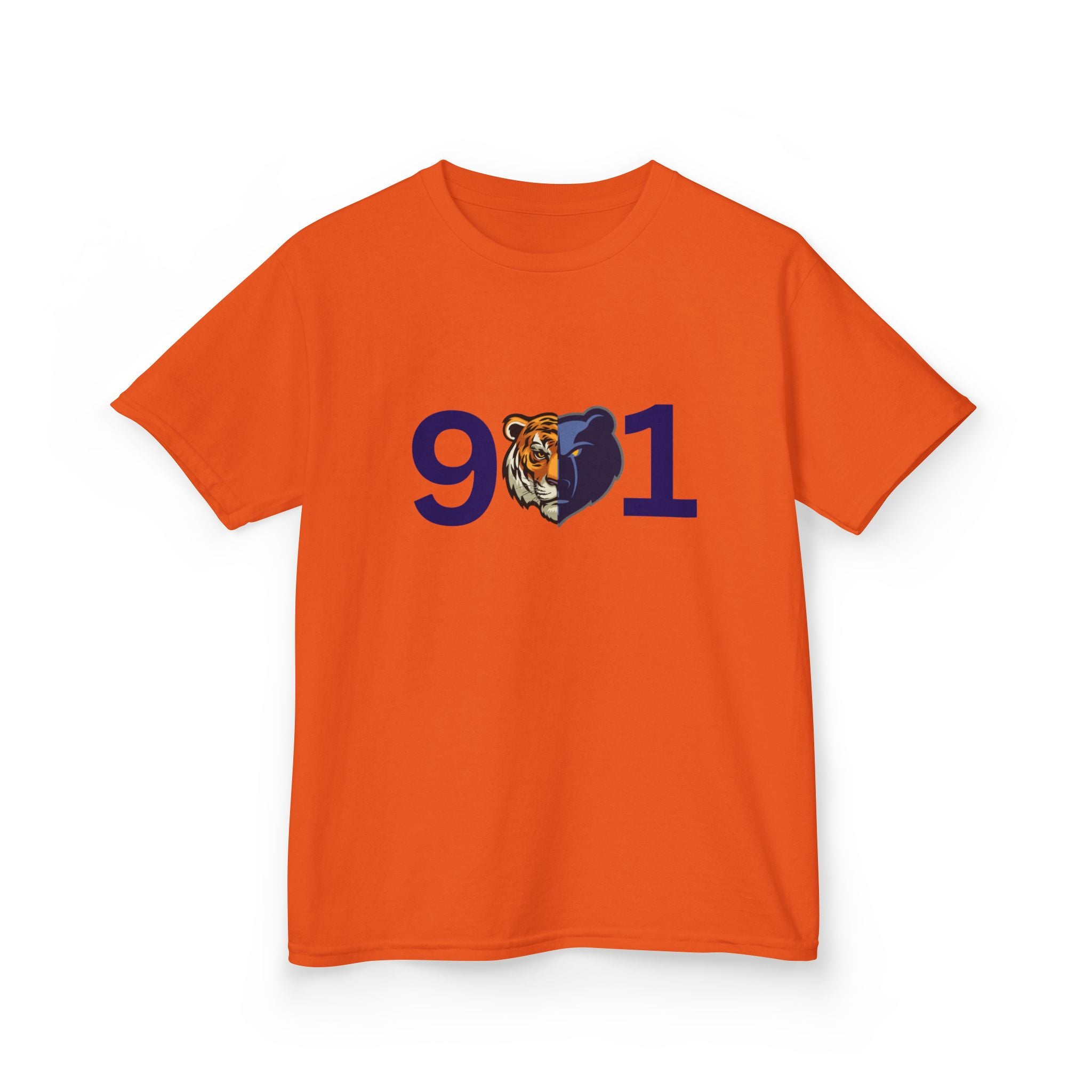 Kids 901 Memphis Tigers Tee — 901 with Tiger Face Kids T‑Shirt