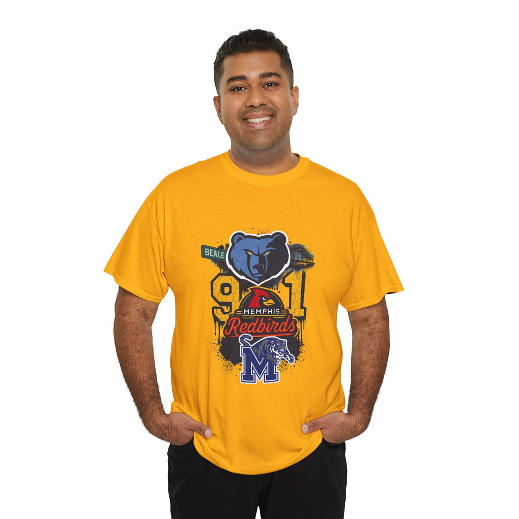 Memphis Sports Collage T-Shirt — 901 Redbirds & Grizzlies Graphic Tee