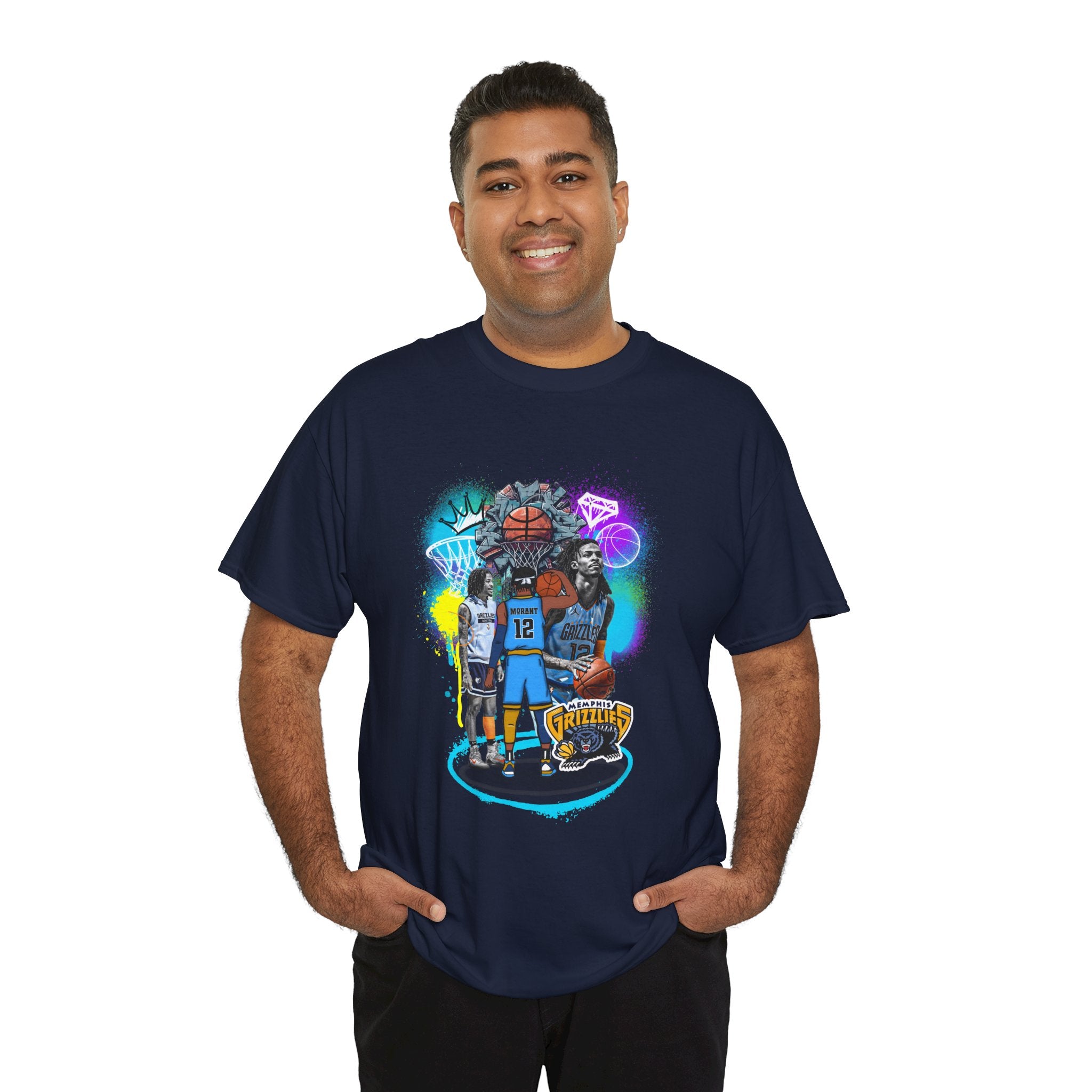 Memphis Grizzlies Basketball Players Graffiti Tee — Jersey #12 Street Art T-Shirt