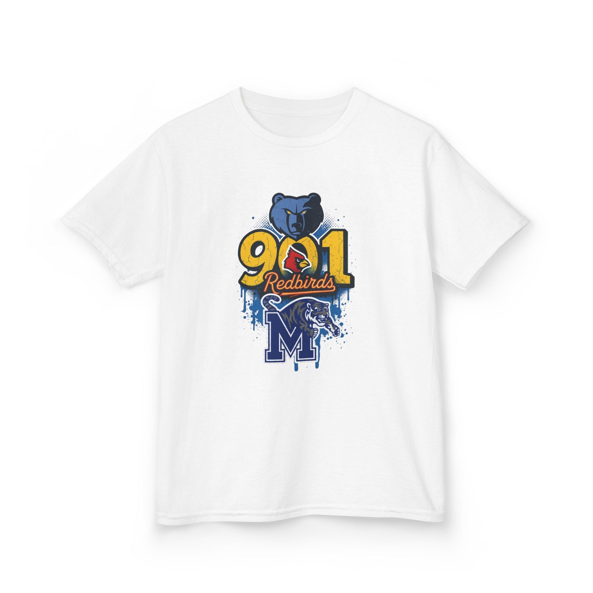 Kids Tee — 901 Redbirds Memphis Grizzlies Bear Logo Youth Shirt