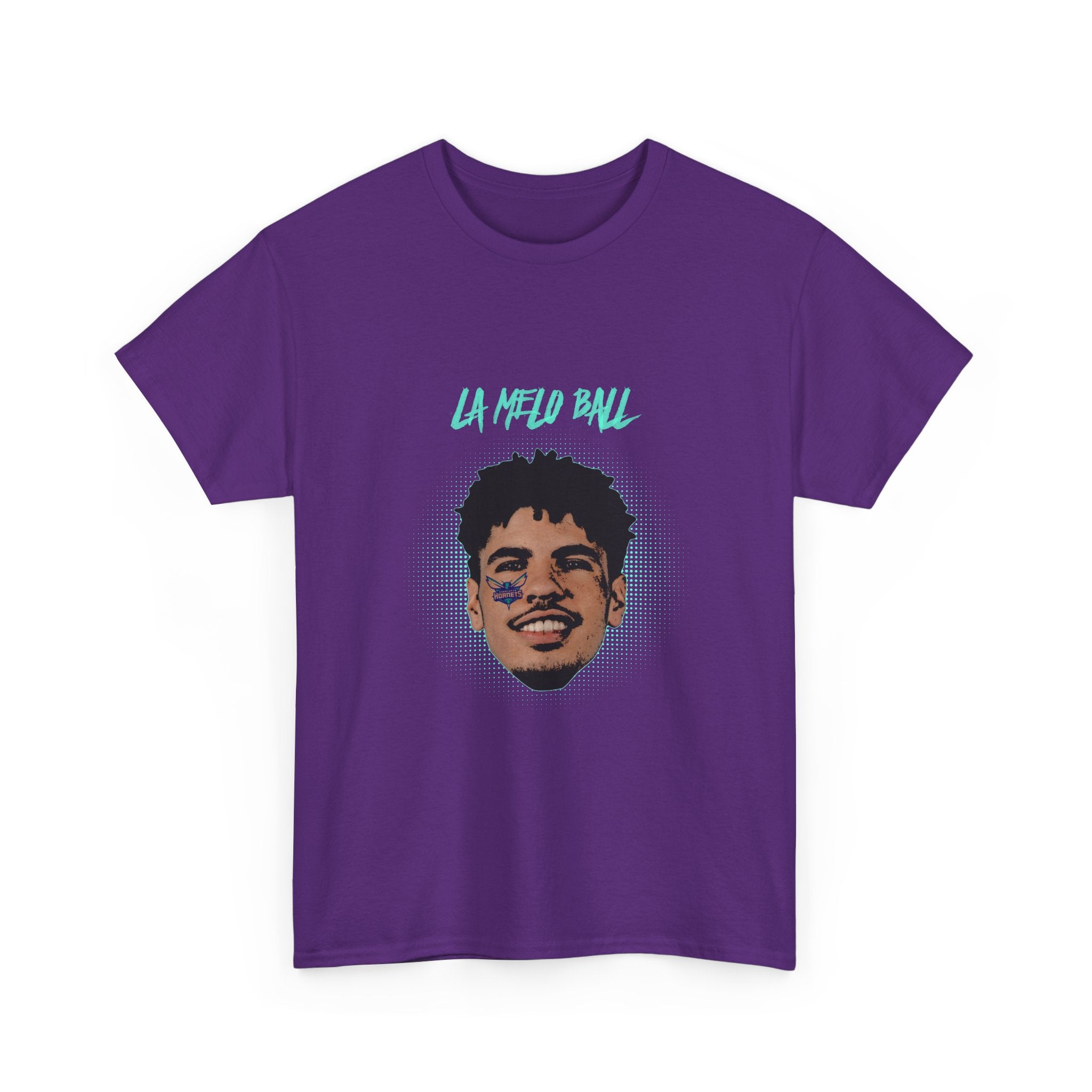 La Melo Ball Portrait Tee — Retro Pixel Basketball Player Graphic