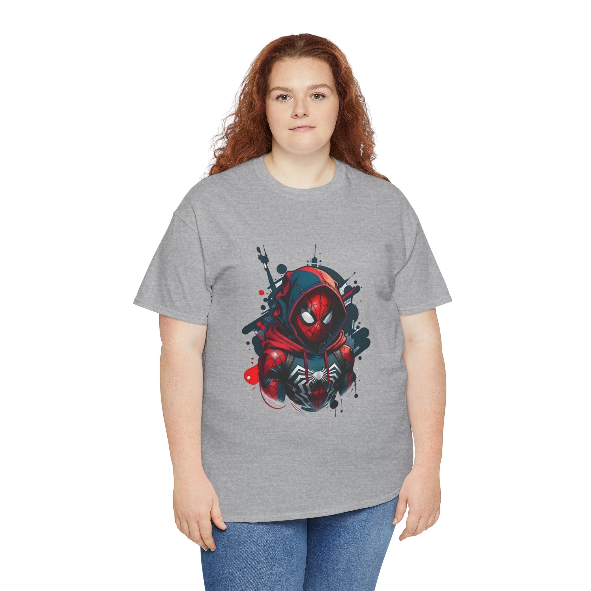 Spider-Man Hero Graphic Tee — Red Hooded Spider-Man Art T-Shirt