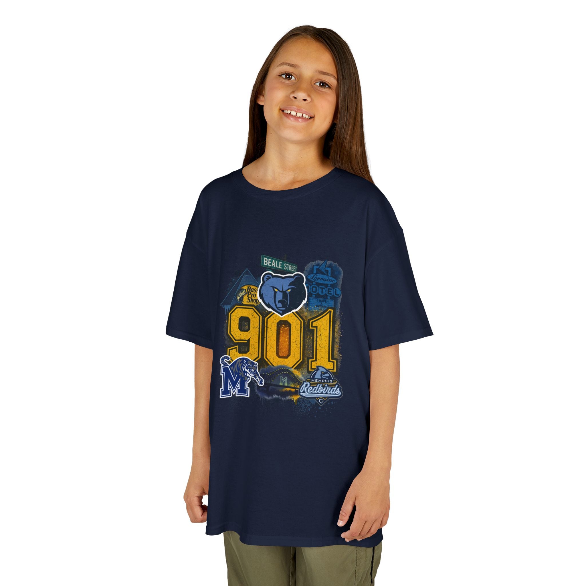 Kids Tee — '901' Memphis Pride Graphic Shirt for Children