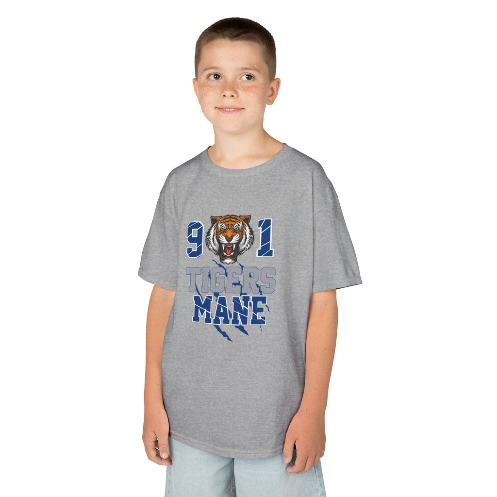 Kids Tee - '901 Tigers Mane' Youth Football Tiger Mascot Shirt
