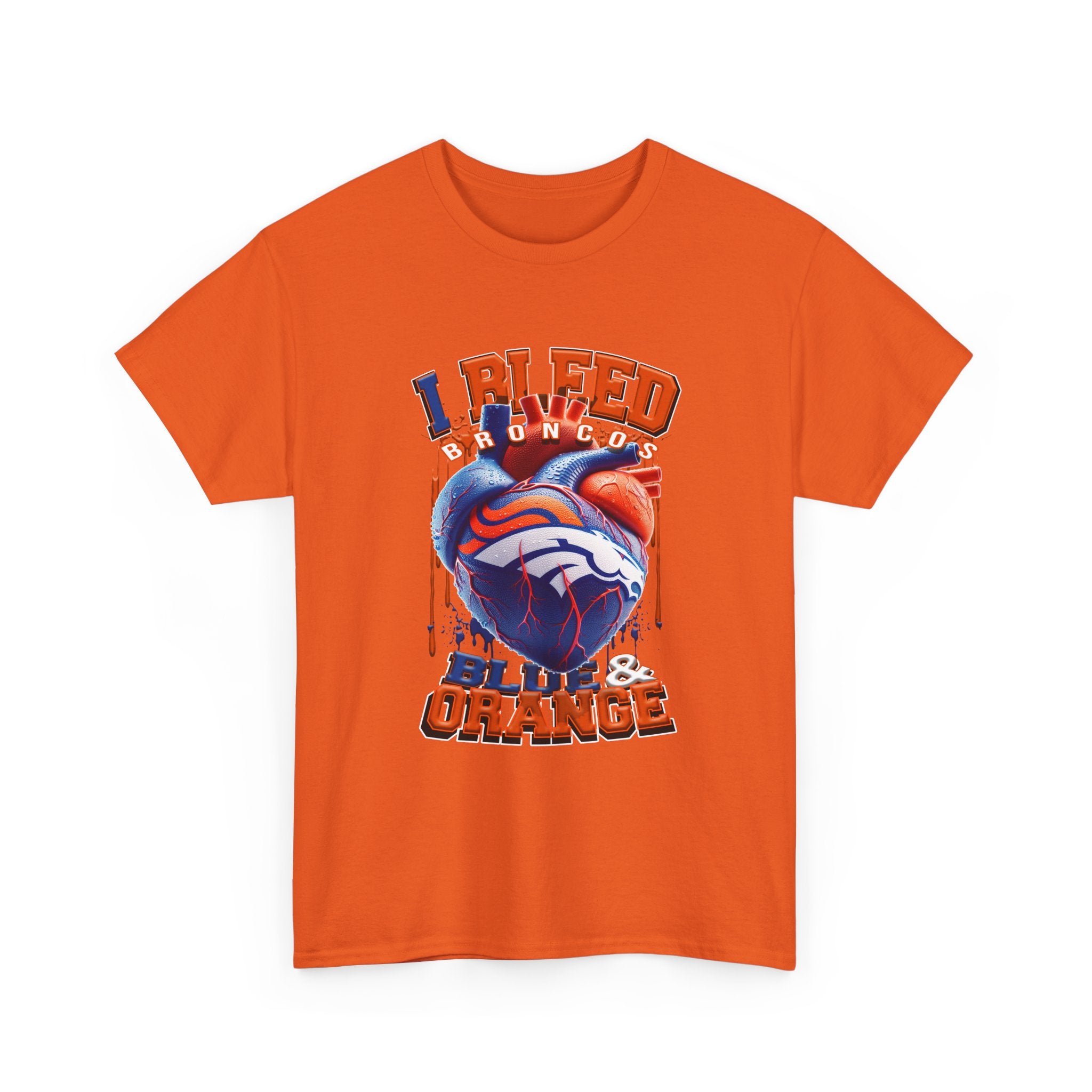 Broncos I Bleed Blue & Orange Graphic T-Shirt
