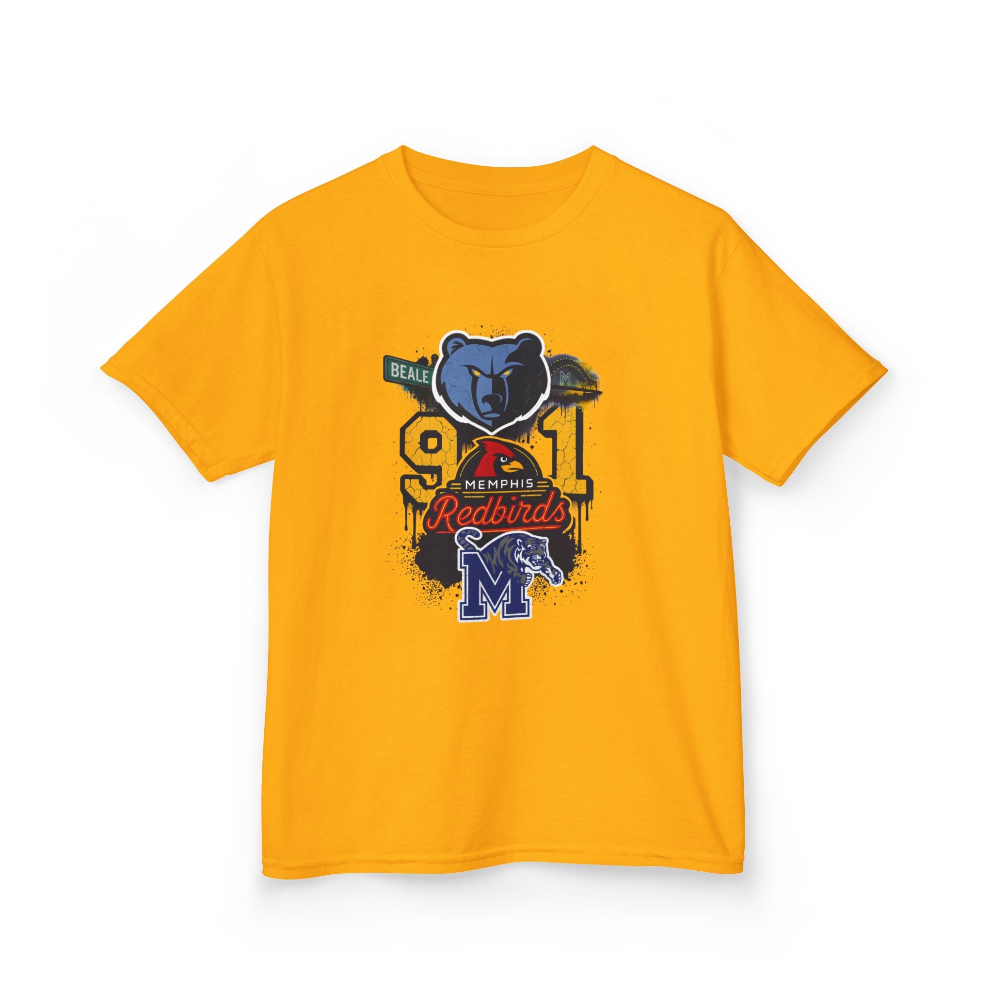 Kids Sports Mascot Tee — '901 Redbirds & M Logo Graphic