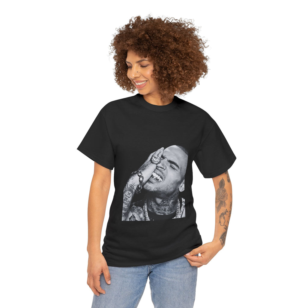Graphic Portrait Tee — Edgy Tattooed Face Design