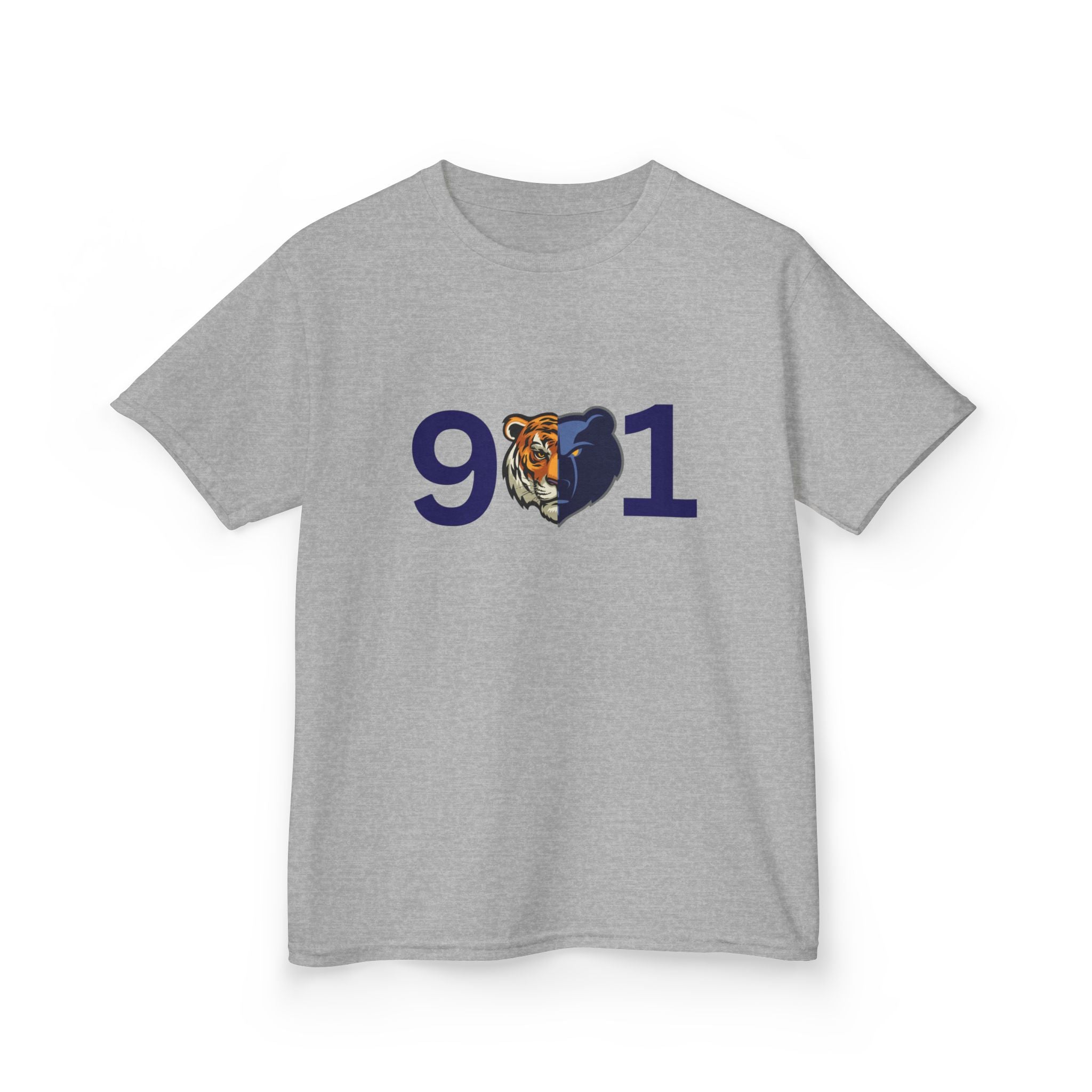 Kids 901 Memphis Tigers Tee — 901 with Tiger Face Kids T‑Shirt