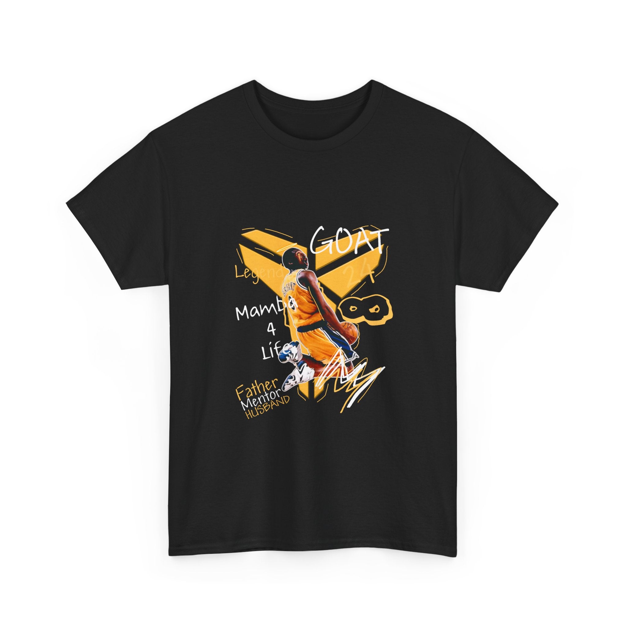 GOAT Basketball Player Graphic Tee — 'GOAT' Kobe Bryant Dunk Design for Fans