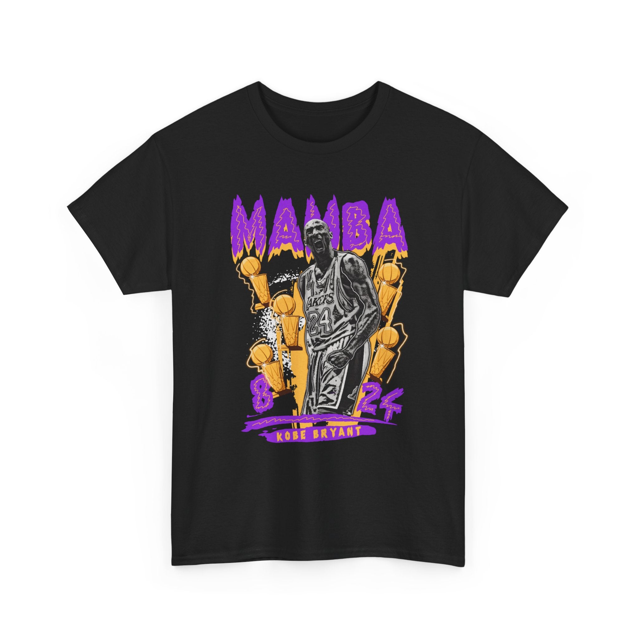 Graphic Tee — 'Mamba' Purple & Gold Basketball Tribute Shirt