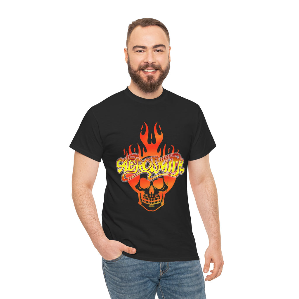 Flame Skull Tee - Rock Band Graphic T-Shirt