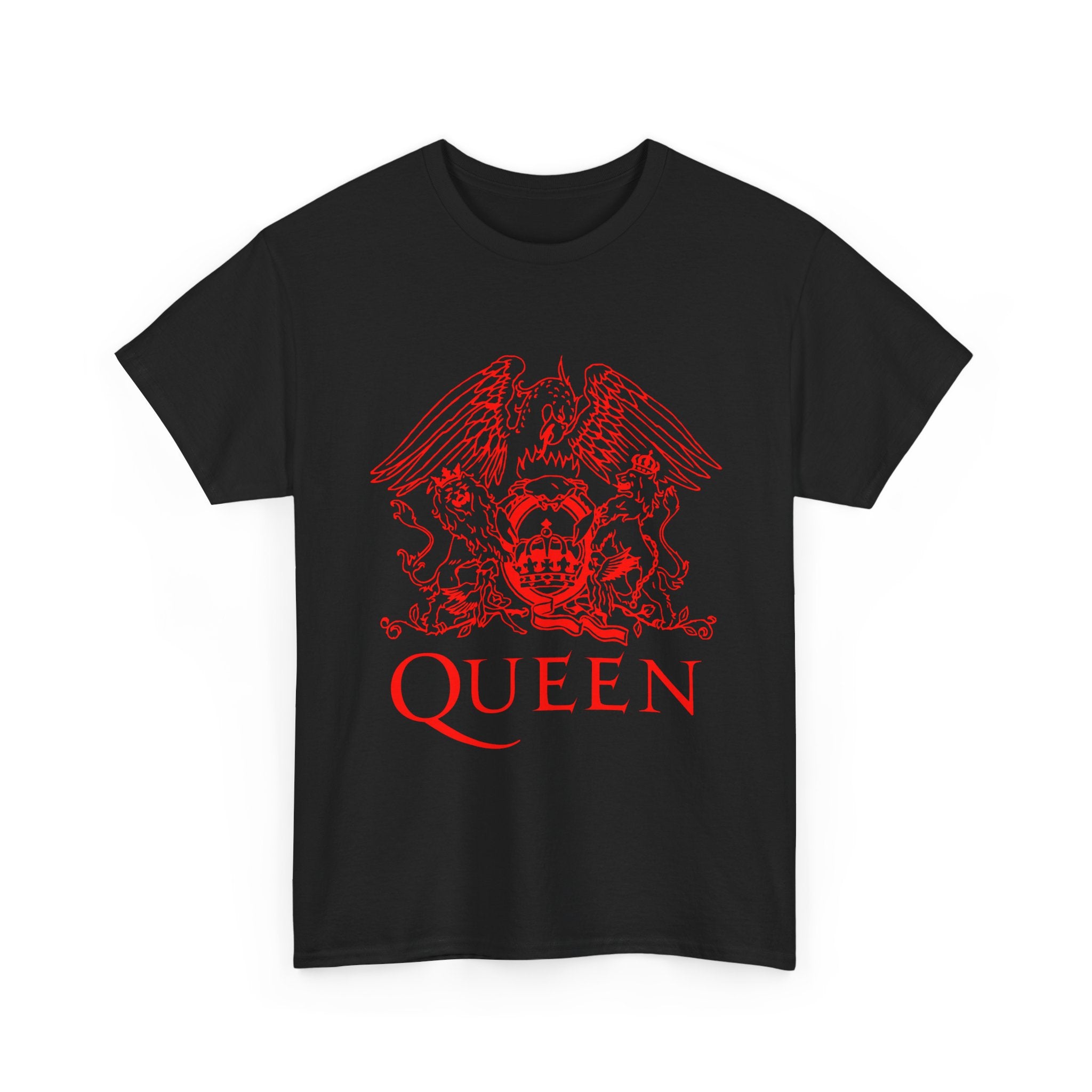 Queen Band Logo T‑Shirt — Red Crest Vintage Rock Tee