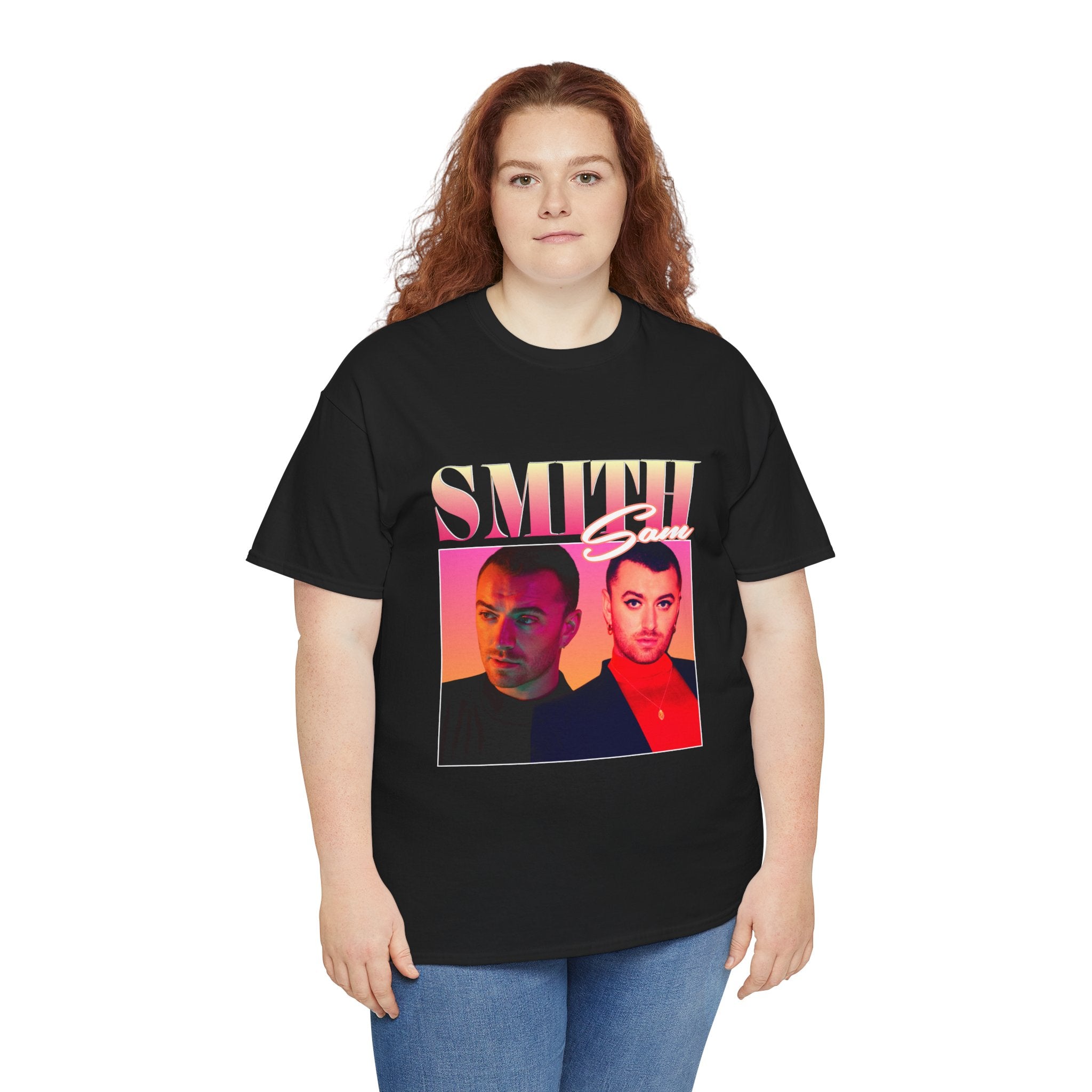Smith & Sam Retro Portrait Tee — Vintage 80s Pop Duo Graphic T-Shirt
