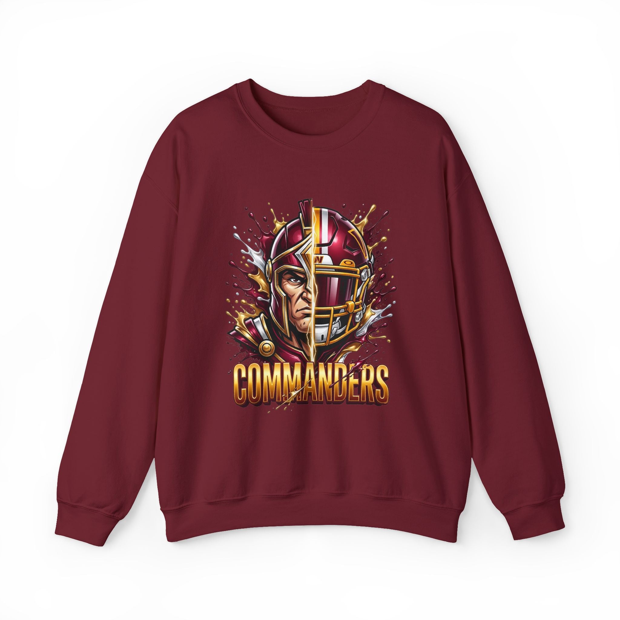 Commanders Football Crewneck Sweatshirt — Vintage Helmet Graphic