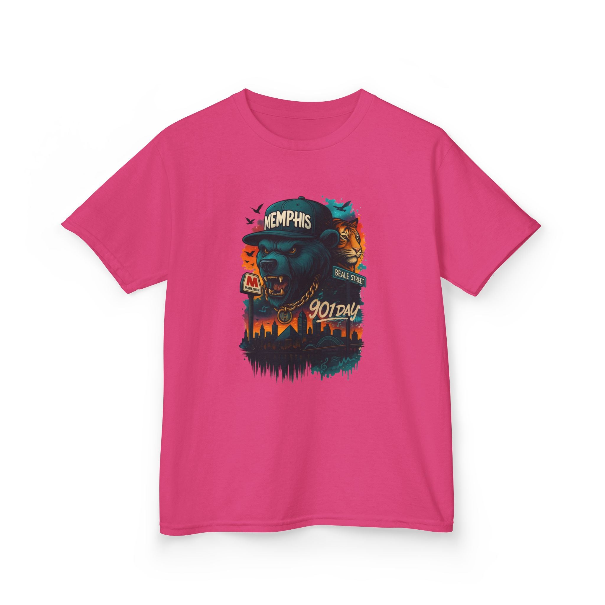 Kids Tee — Memphis Guitar Skyline Graphic ("Memphis 901")