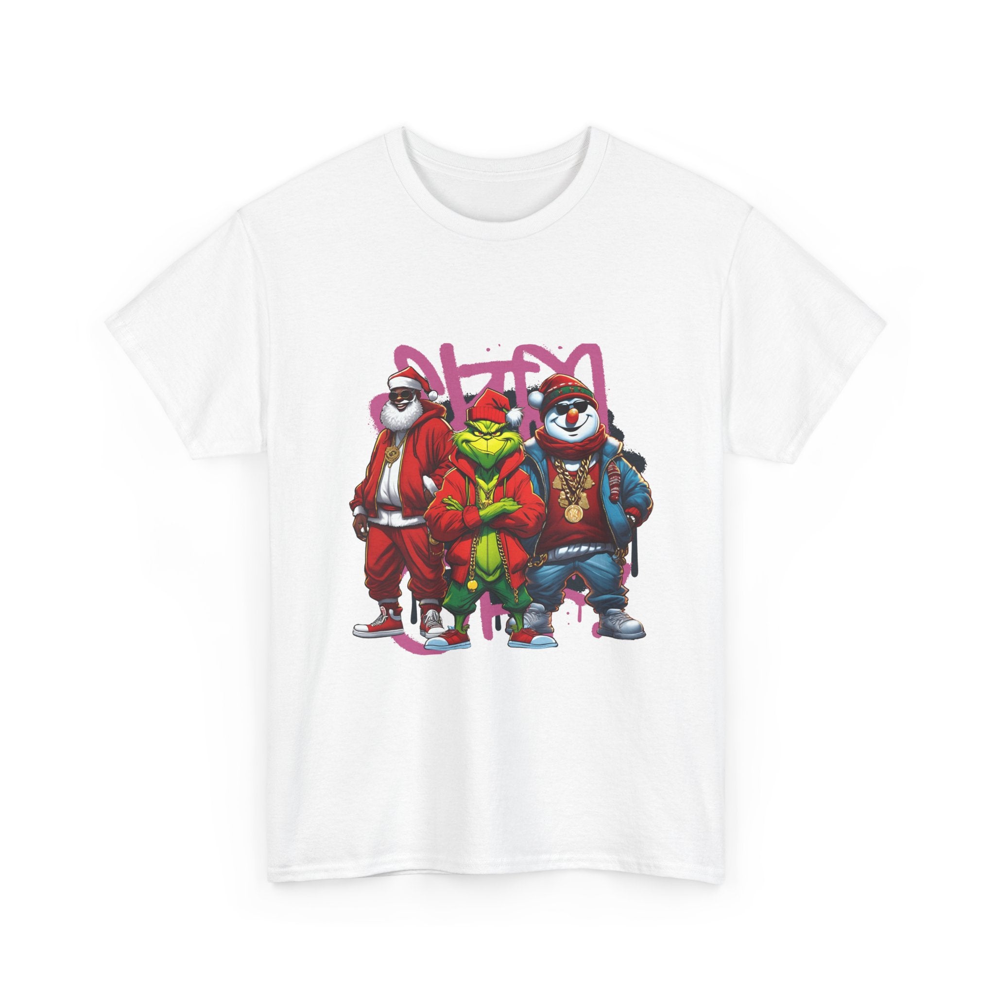 Christmas Hip-Hop Character T-Shirt — Santa, Grinch & Snowman Streetwear