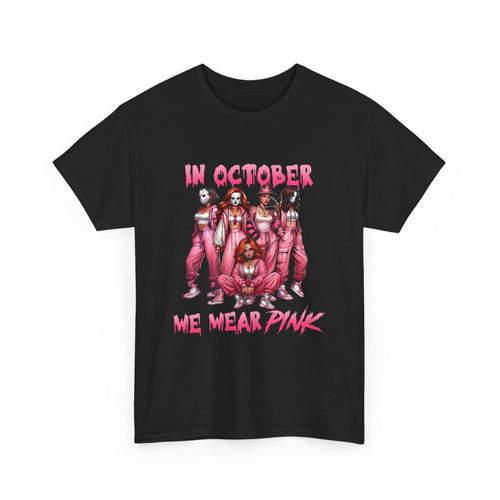 Breast Cancer Awareness T-Shirt — "In October We Wear Pink" Graphic Tee