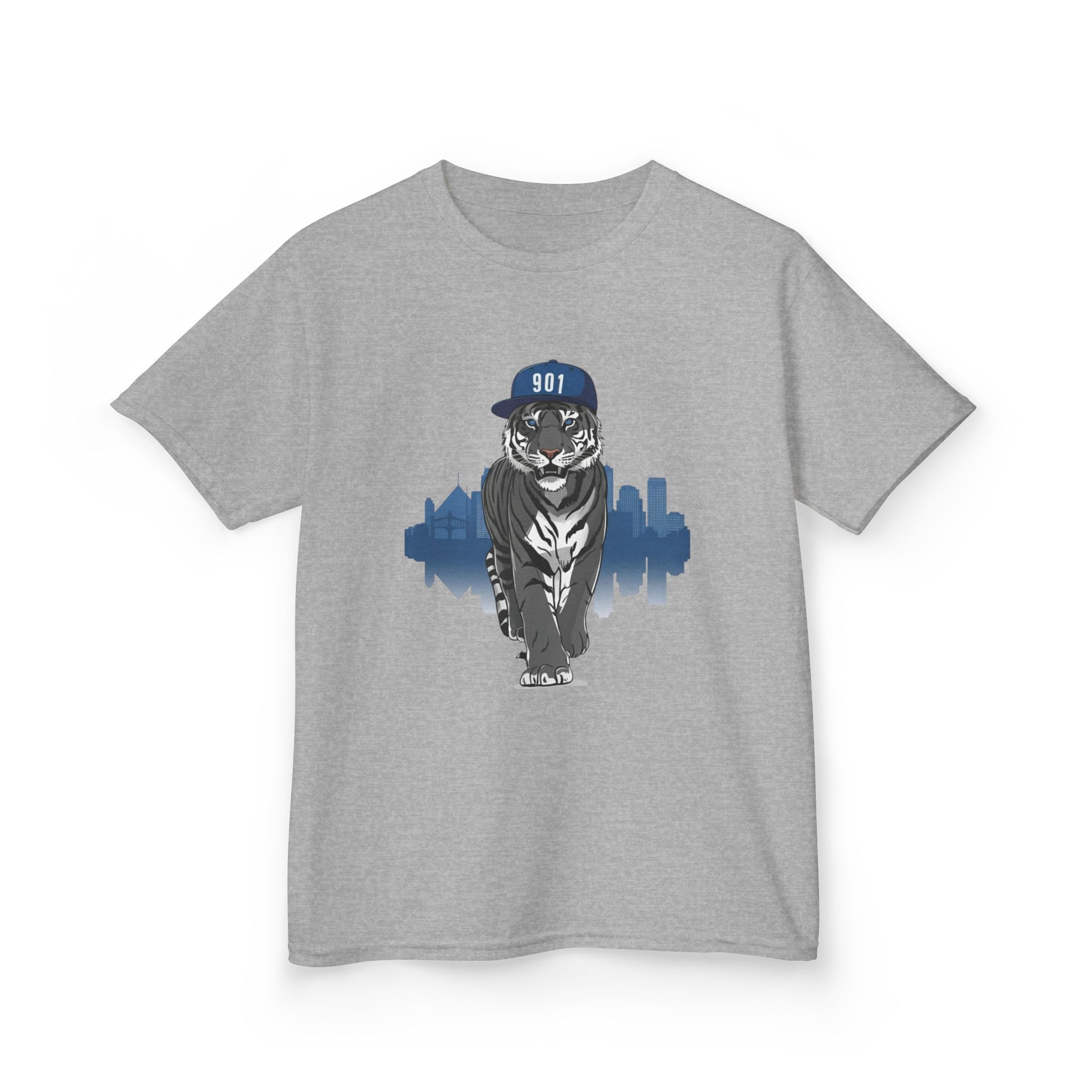 Tiger Walk Kids Tee — Cool Urban Cat Graphic T-Shirt with Cap