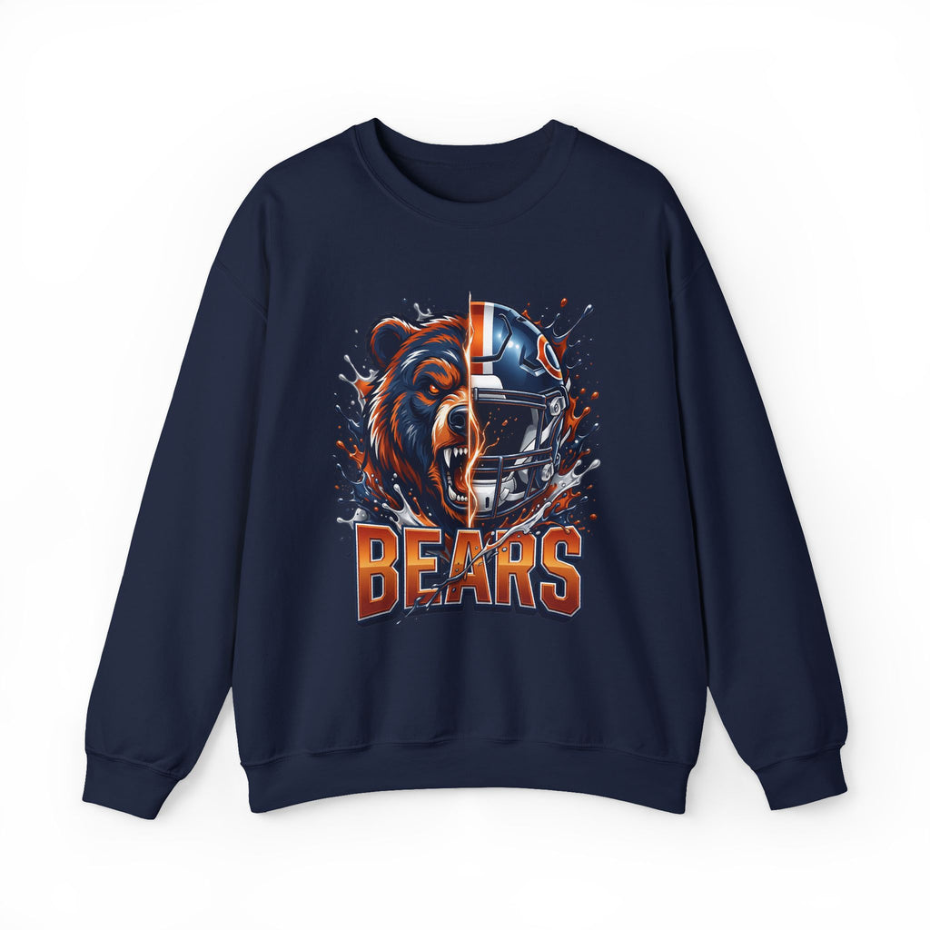Bears Football Crewneck Sweatshirt — Fierce Bear & Helmet Team Pullover