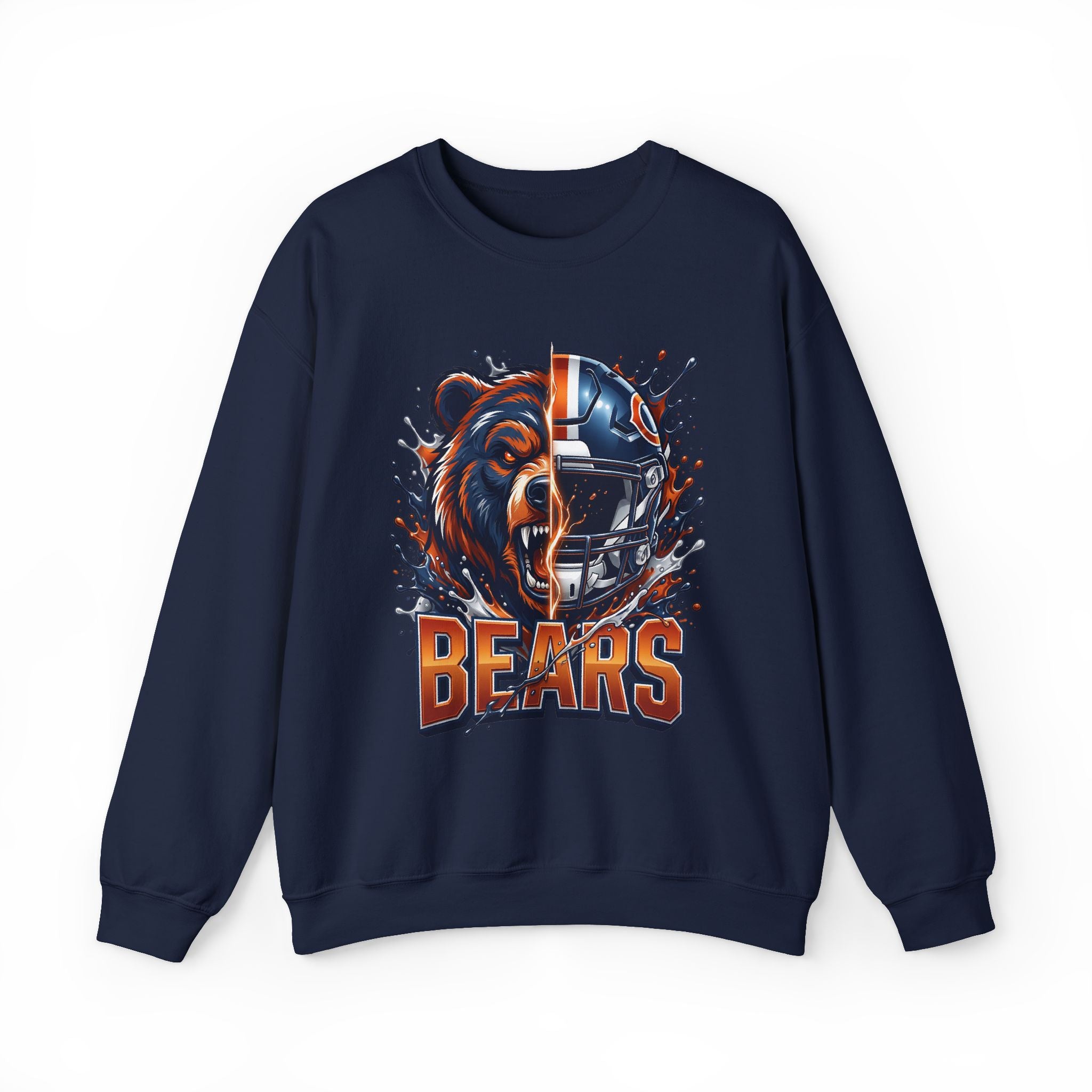 Bears Football Crewneck Sweatshirt — Fierce Bear & Helmet Team Pullover