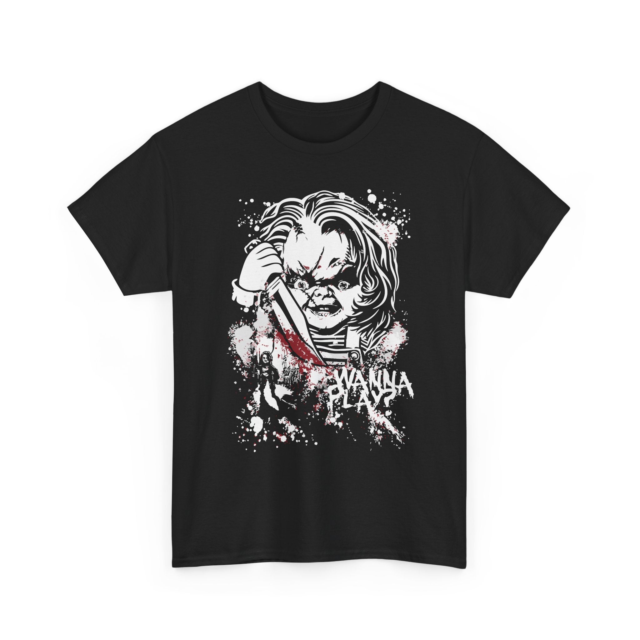 Horror Chucky the Killer Doll Tee — "Wanna Play?" Graphic T‑Shirt
