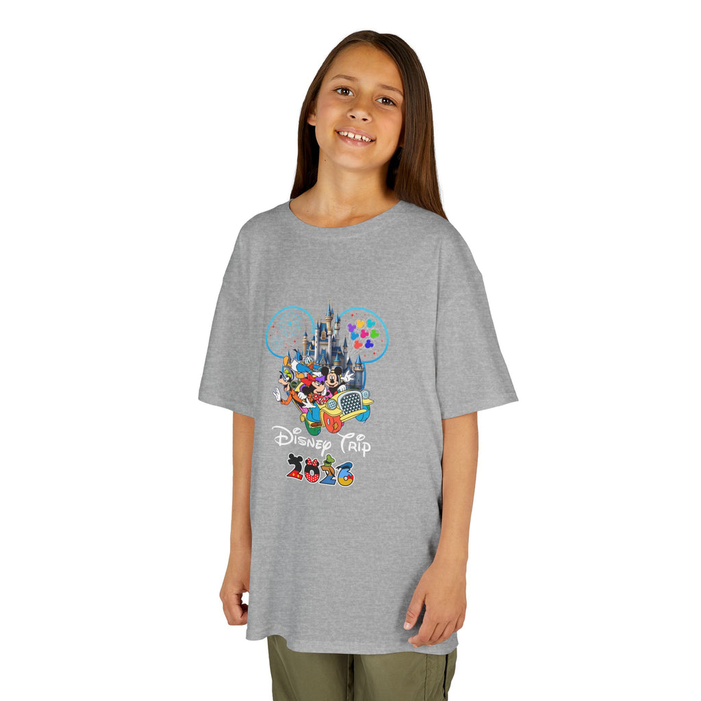 Kids T‑Shirt — Colorful Disney Castle & Characters Graphic (Disney Trip 2025)