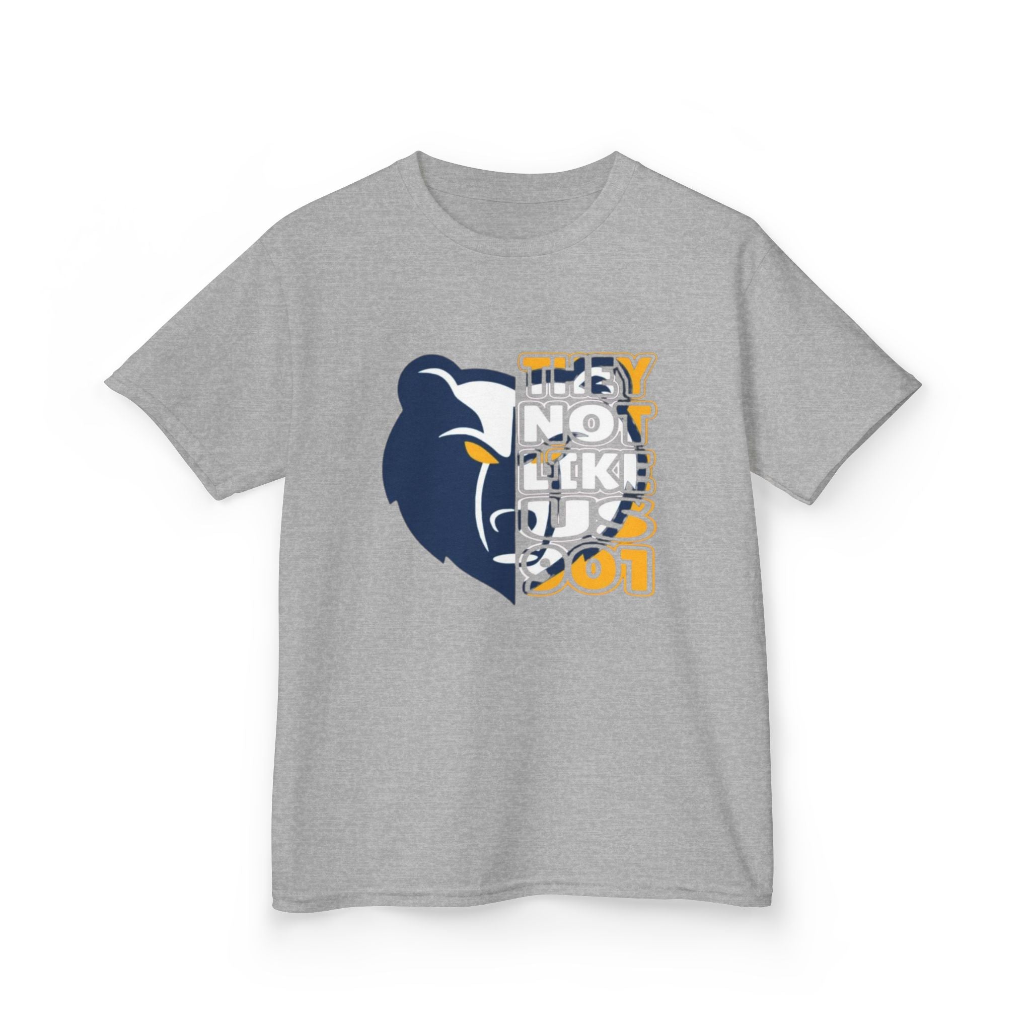 Kids Tee — Memphis Grizzlies Split Logo “They Not Like Us” Basketball Shirt