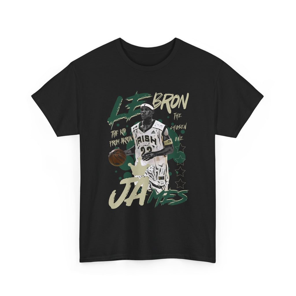The Kid From Akron Basketball Graphic Tee — 'LeBron' Vintage Street Style Jersey Design