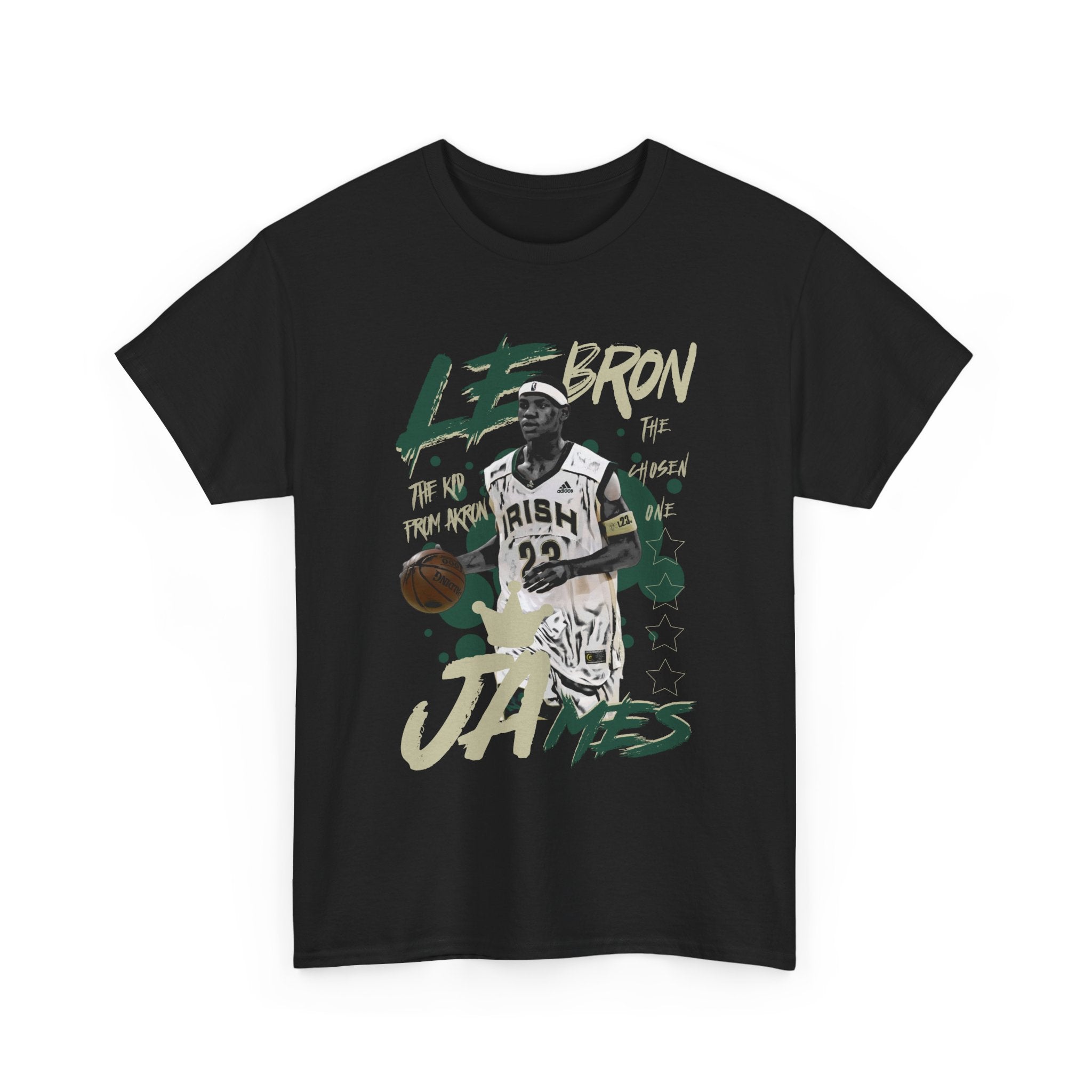 The Kid From Akron Basketball Graphic Tee — 'LeBron' Vintage Street Style Jersey Design