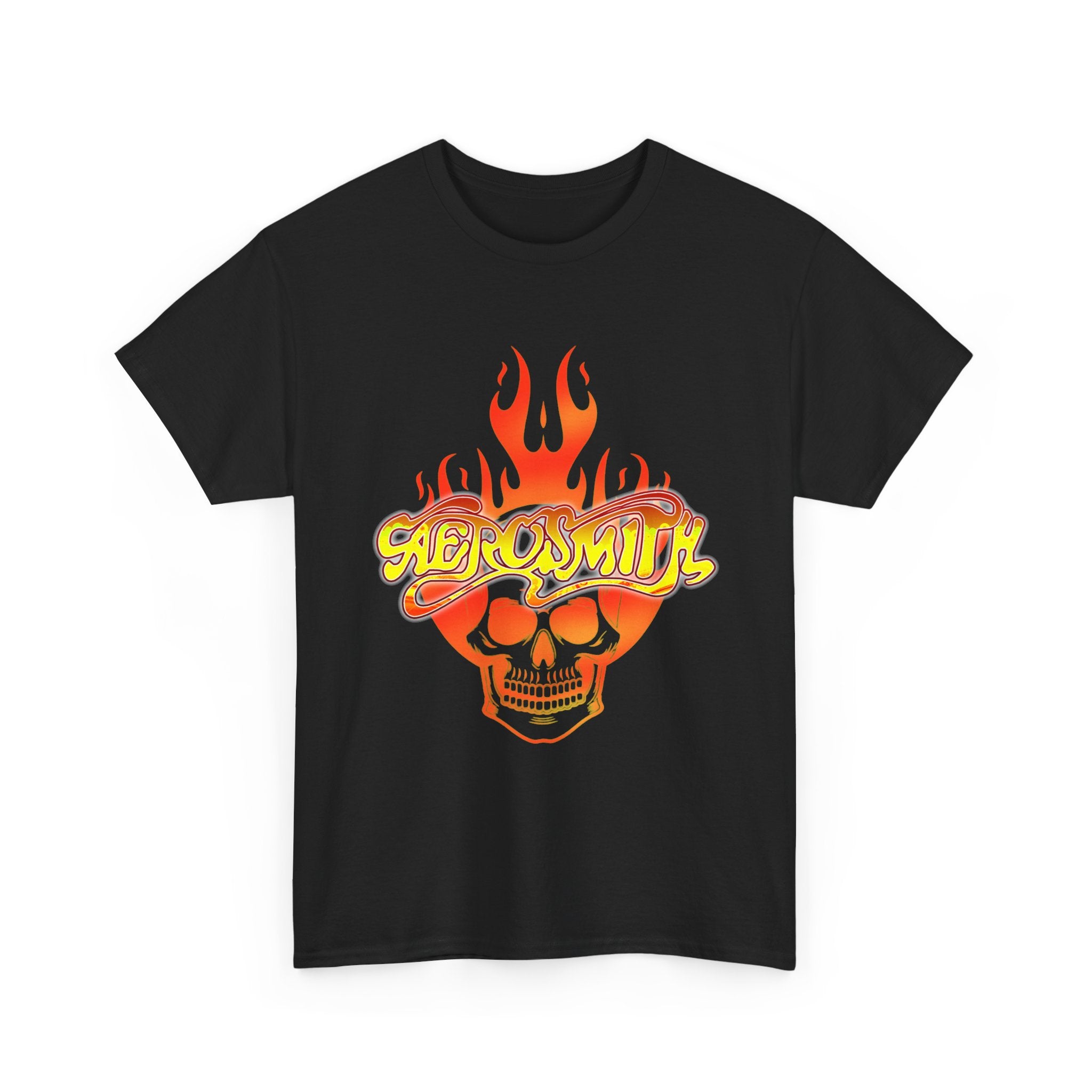 Flame Skull Tee - Rock Band Graphic T-Shirt
