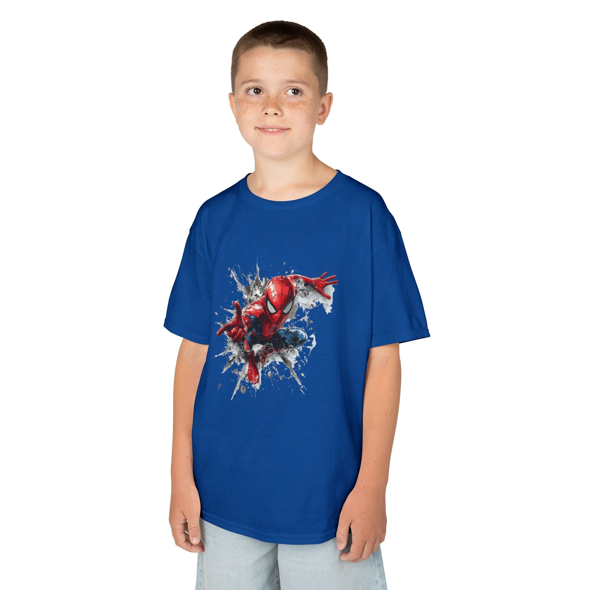 Kids Spider-Man Hero T‑Shirt — Action Pose Splash Graphic