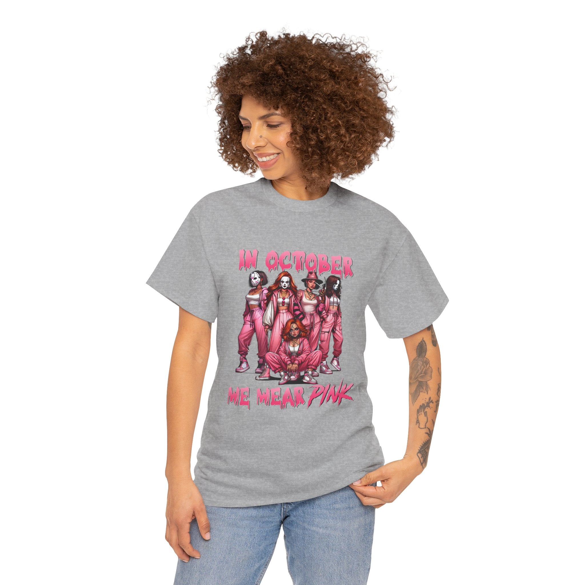 Breast Cancer Awareness T-Shirt — "In October We Wear Pink" Graphic Tee