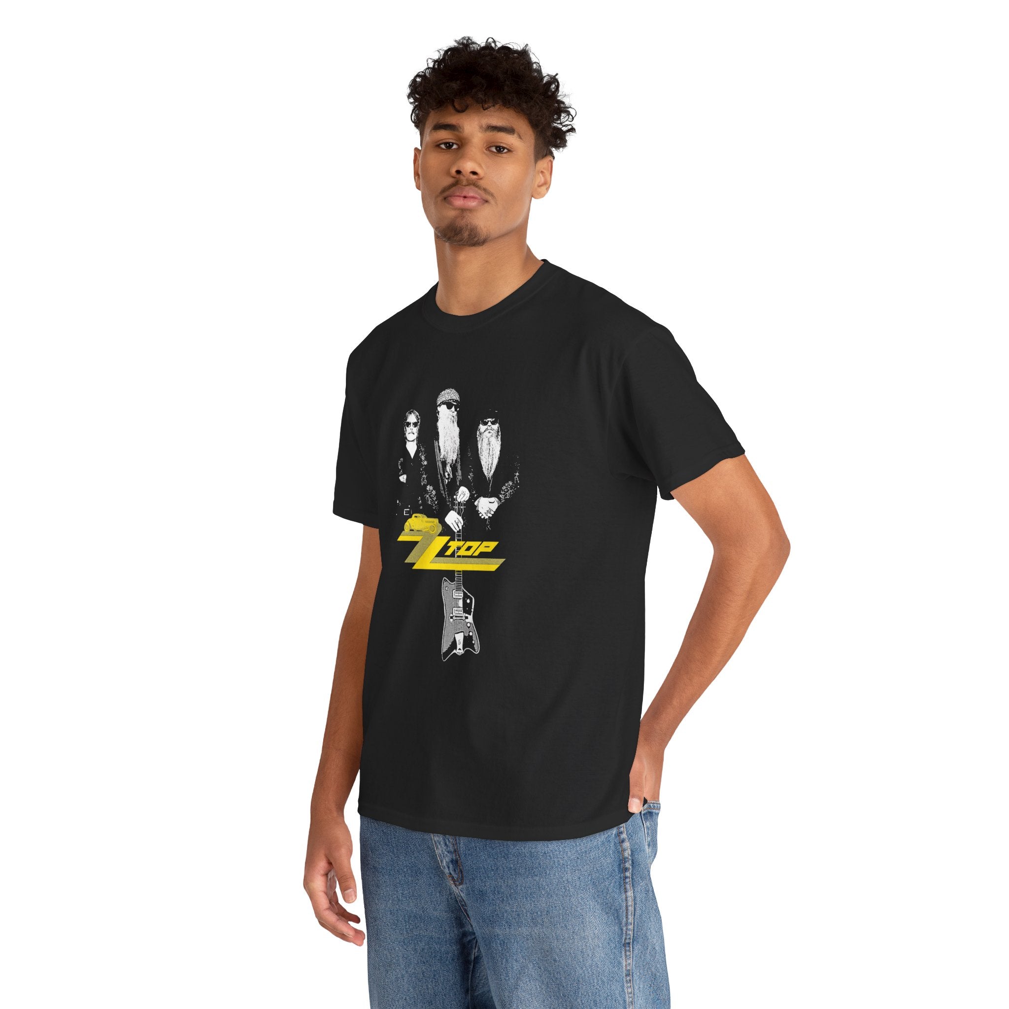 ZZ Top Band T‑Shirt — Classic Rock Graphic Tee with Yellow Logo