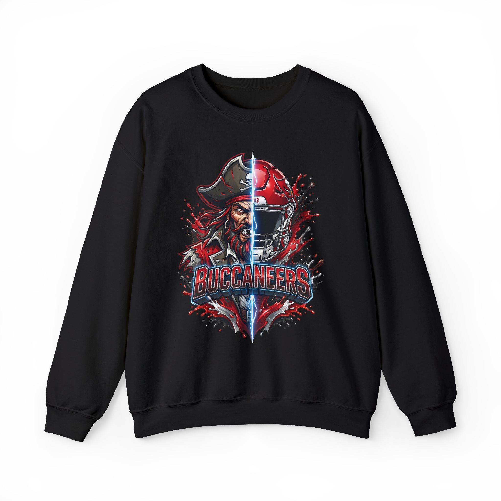 Crewneck Sweatshirt — Buccaneers Pirate Helmet Graphic Football Fandom