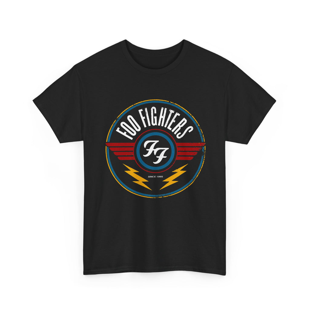 Foo Fighters Logo T-Shirt — Retro Band Tee with Lightning Wings
