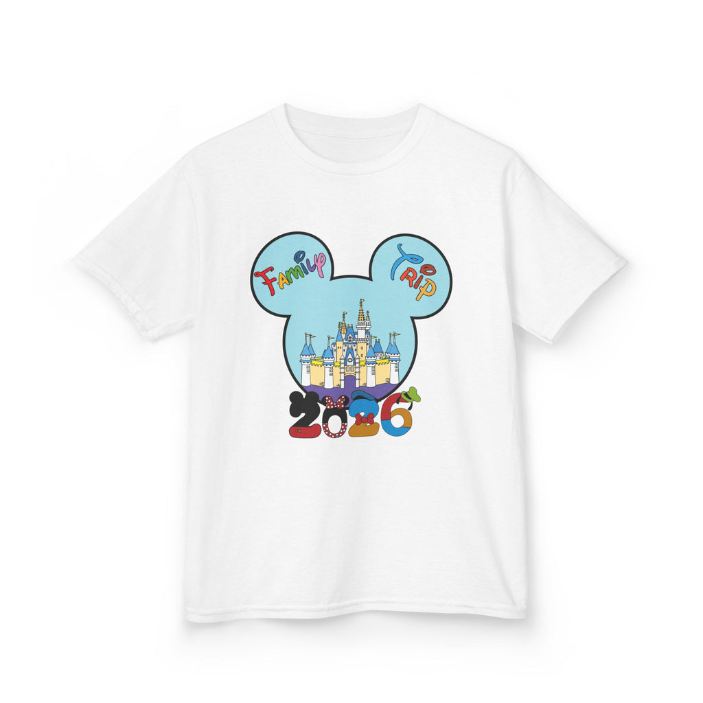 Kids Tee — 'Family Trip 2026' Castle Mickey Silhouette