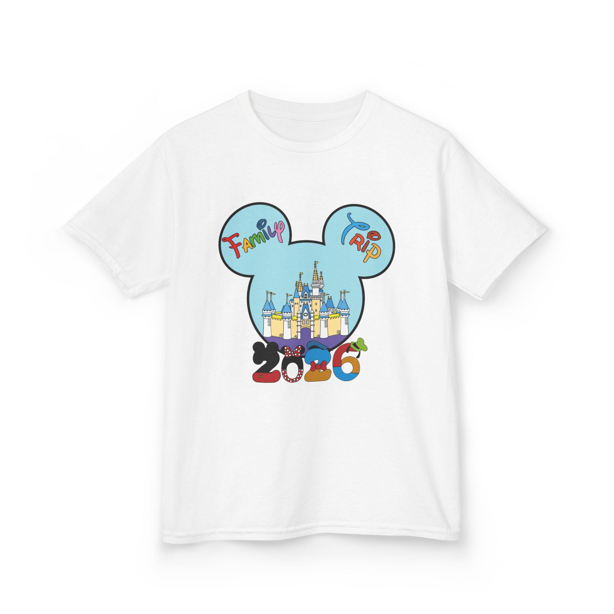 Kids Tee — 'Family Trip 2026' Castle Mickey Silhouette