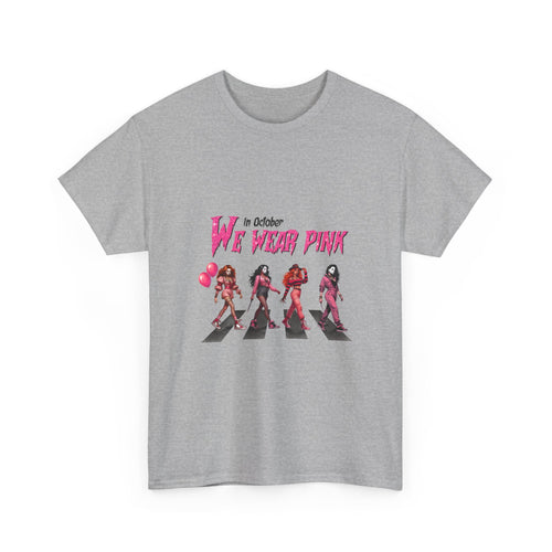 Breast Cancer Awareness T-Shirt — "In October We Wear Pink" Graphic Tee