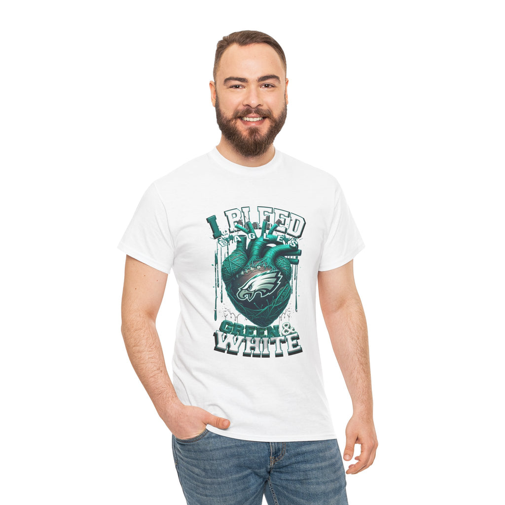 I Bleed Green & White T-Shirt — Philadelphia Eagles Fan Tee