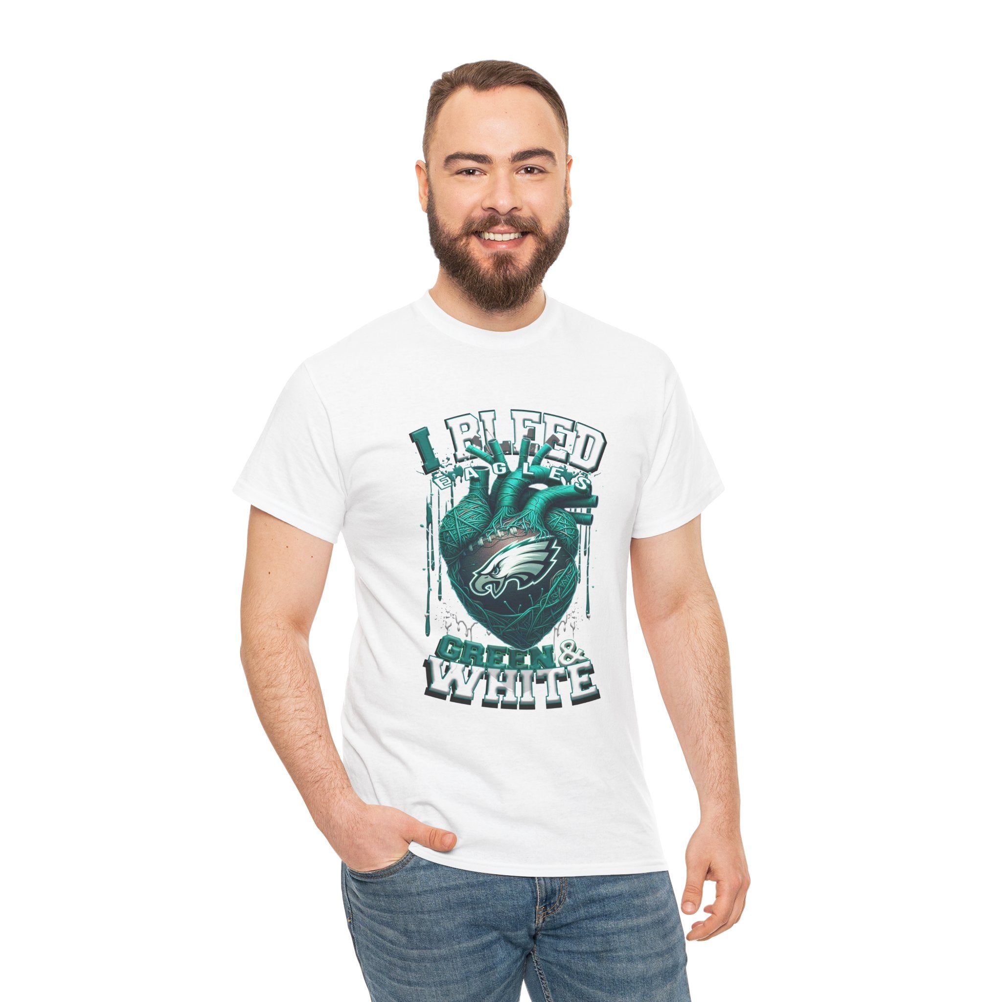 I Bleed Green & White T-Shirt — Philadelphia Eagles Fan Tee