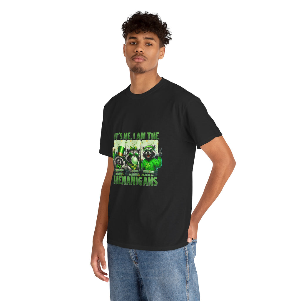 T-Shirt — "It's Me, I Am The Shenanigans" St. Patrick's Day Raccoon Party Tee