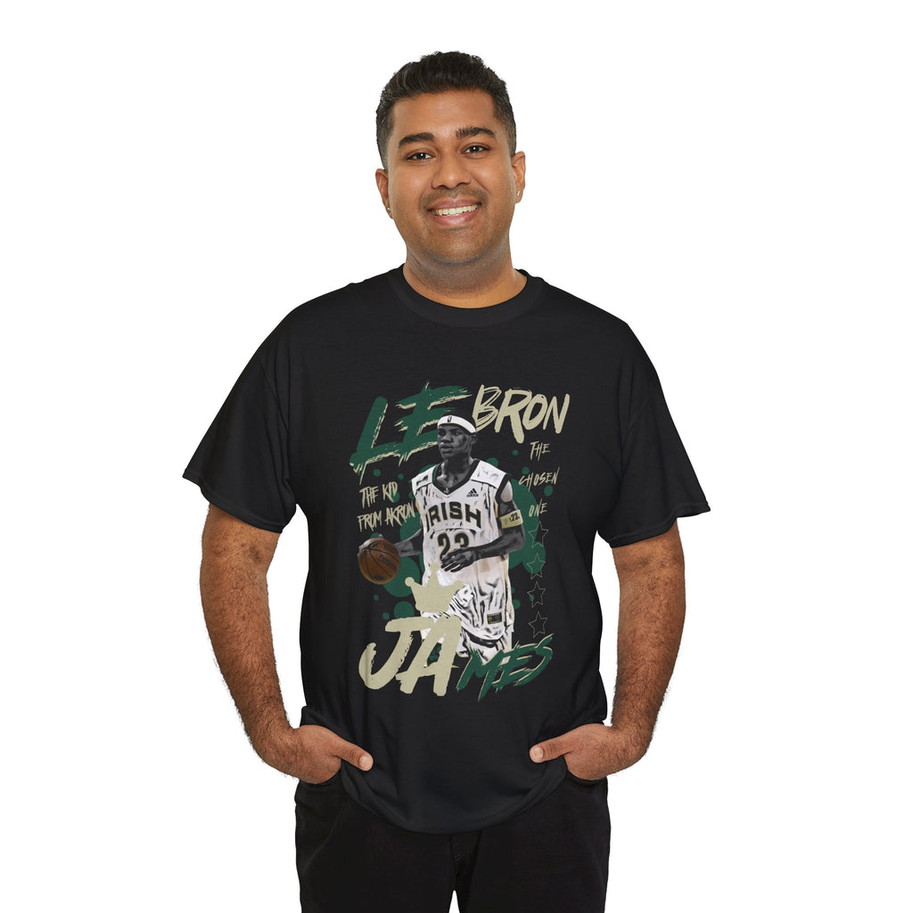 The Kid From Akron Basketball Graphic Tee — 'LeBron' Vintage Street Style Jersey Design