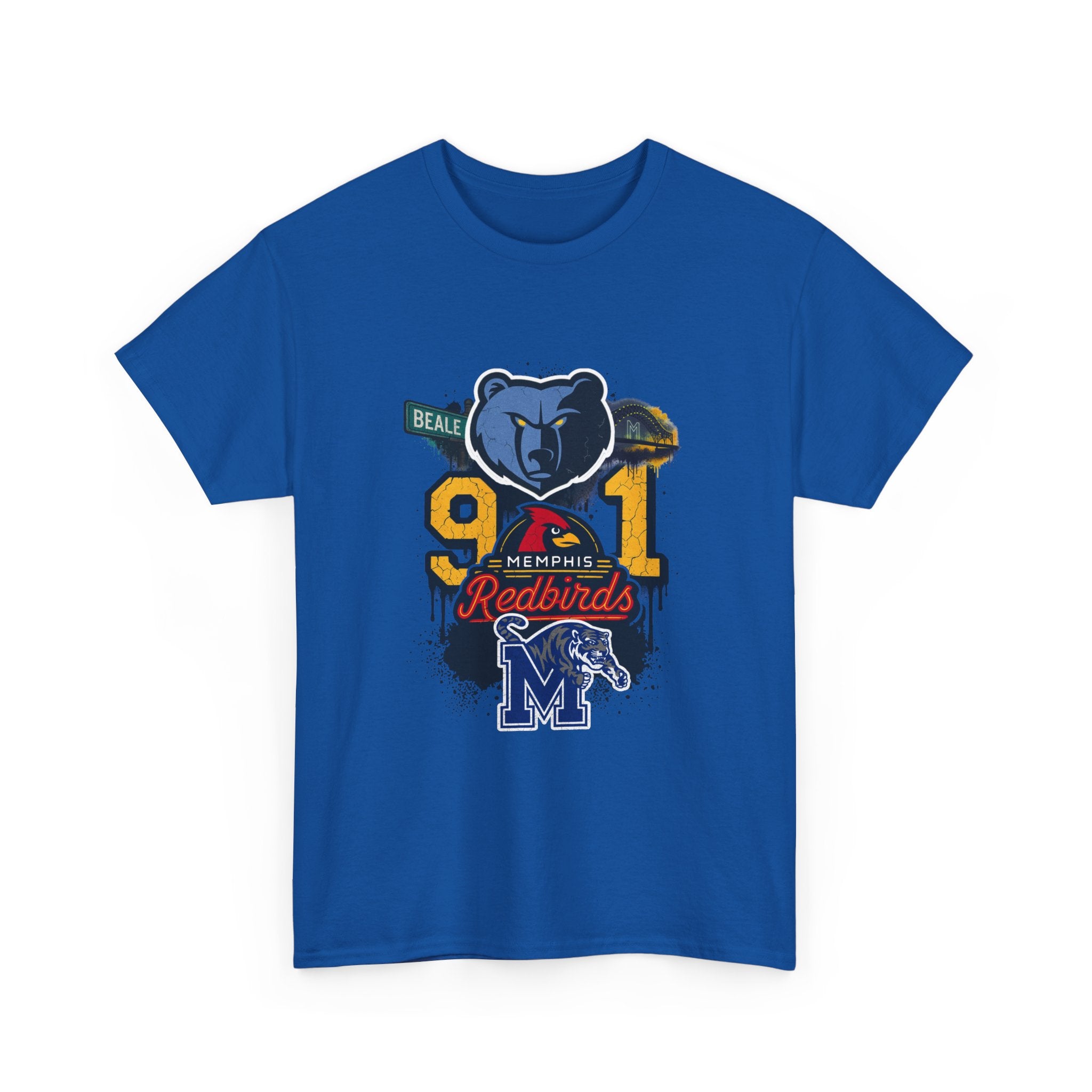 Memphis Sports Collage T-Shirt — 901 Redbirds & Grizzlies Graphic Tee