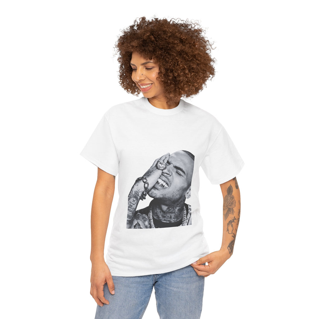 Graphic Portrait Tee — Edgy Tattooed Face Design