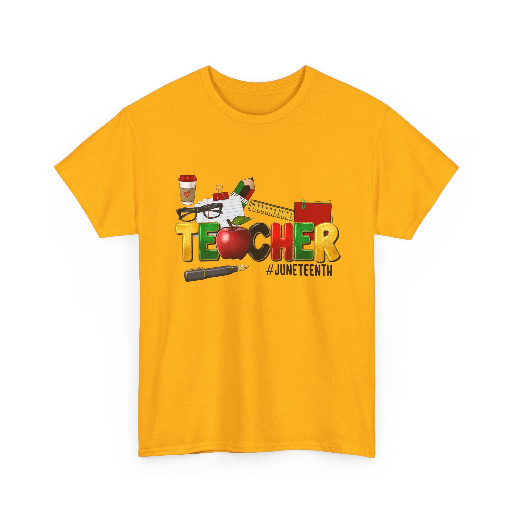 Teacher Juneteenth T-Shirt — Colorful Classroom Apple Design