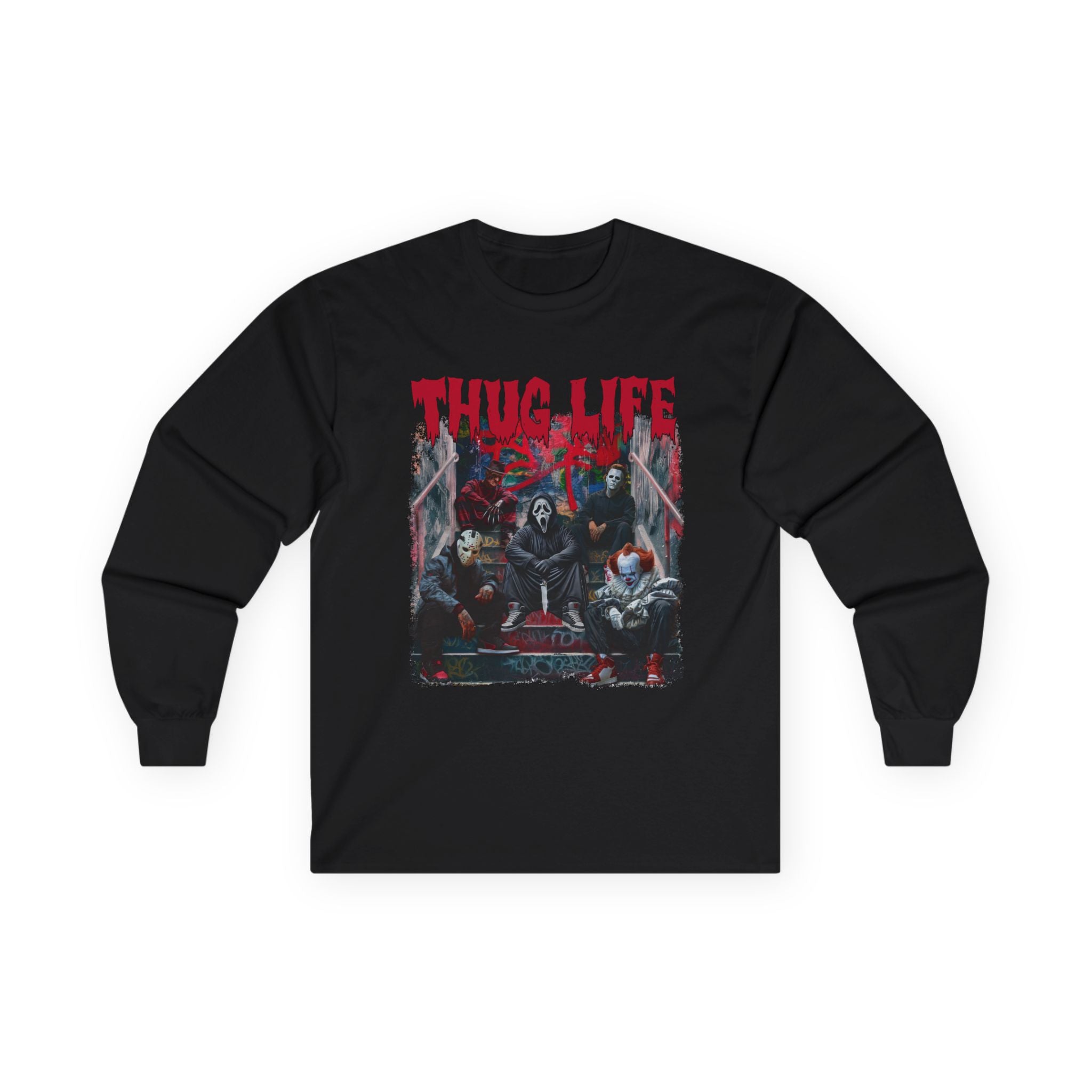 Horror Icons T-Life Graphic Long Sleeve Tee — Urban Streetwear Crewneck